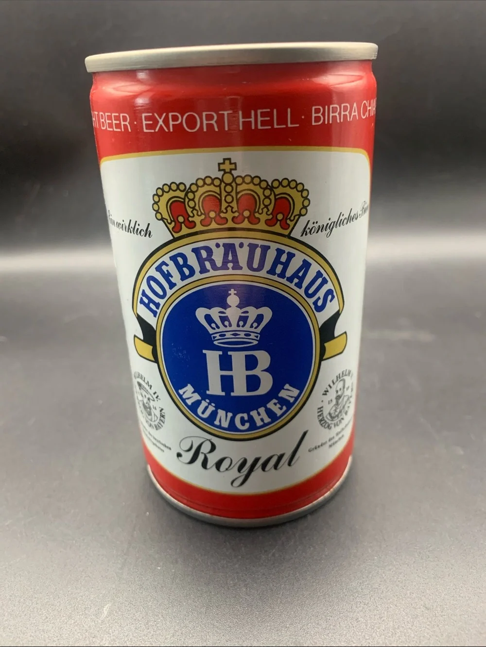 Vintage Beer Can Hofbrauhaus Munchen Royal Light Beer Export Empty Steel Can